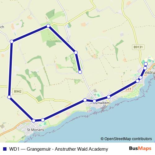 WD1 bus Line Map