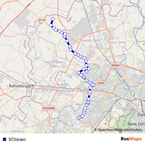 972down bus Line Map