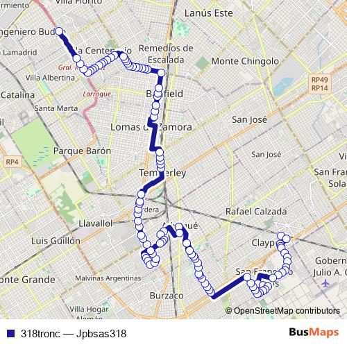 318tronc bus Line Map