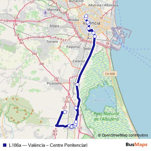 L186a bus Line Map