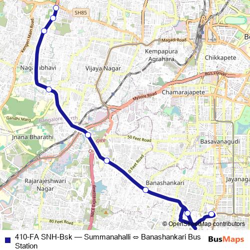 410-FA SNH-Bsk bus Line Map