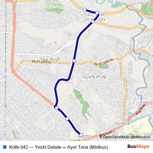 Kolfe 042 bus Line Map