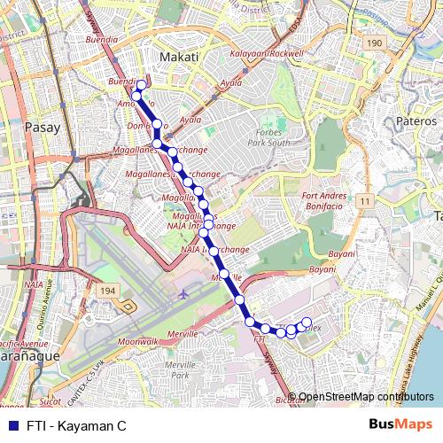 FTI - Kayaman C bus Line Map