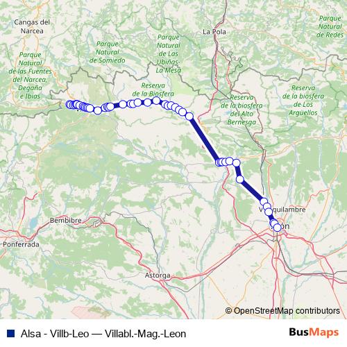 Alsa - Villb-Leo bus Line Map