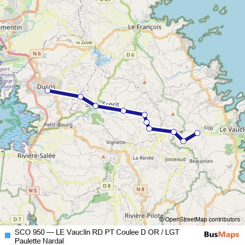 SCO 950 bus Line Map