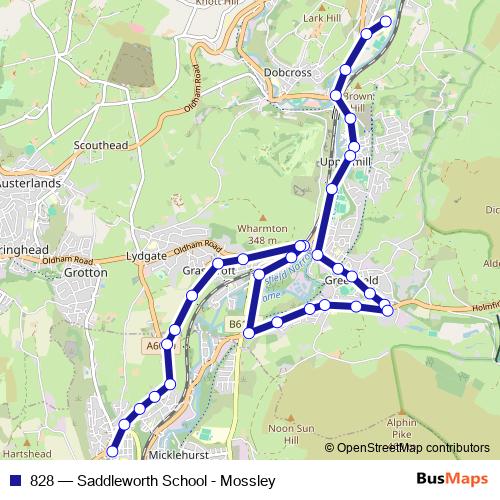 828 bus Line Map