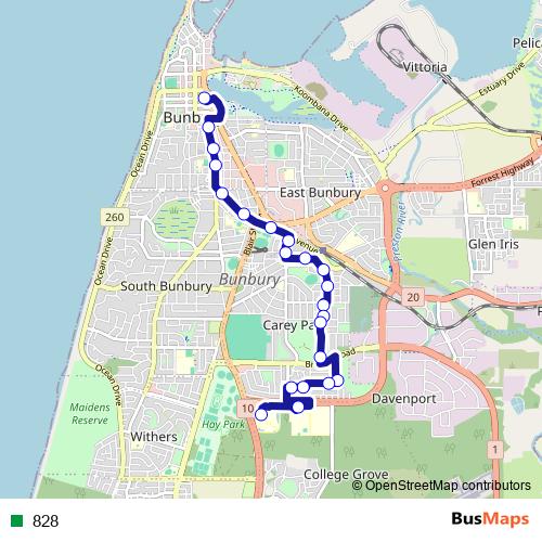 828 bus Line Map