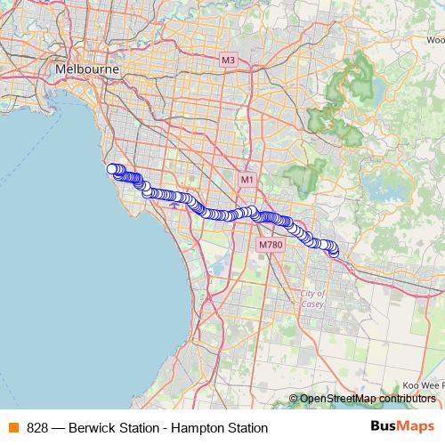 828 bus Line Map
