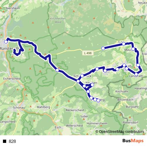 828 bus Line Map