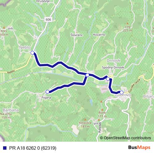 PR A18 6262 0 (62319) bus Line Map