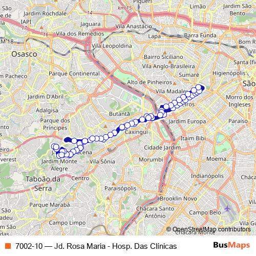 7002-10 bus Line Map
