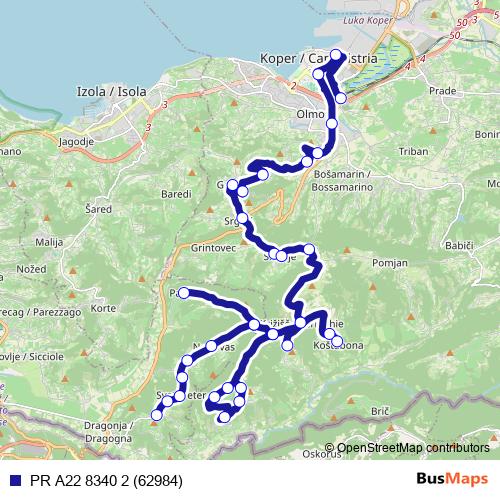 PR A22 8340 2 (62984) bus Line Map