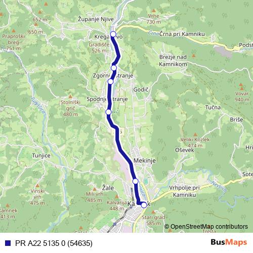 PR A22 5135 0 (54635) bus Line Map