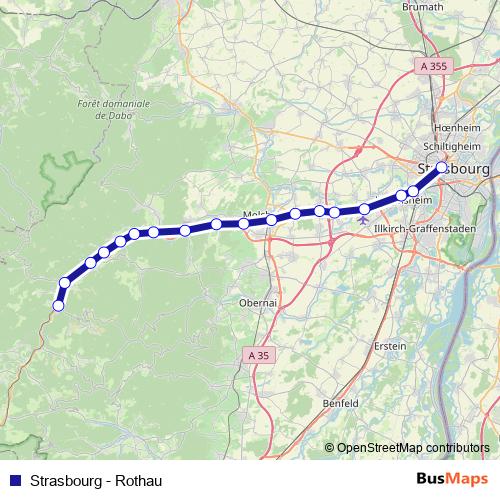 Strasbourg - Rothau bus Line Map