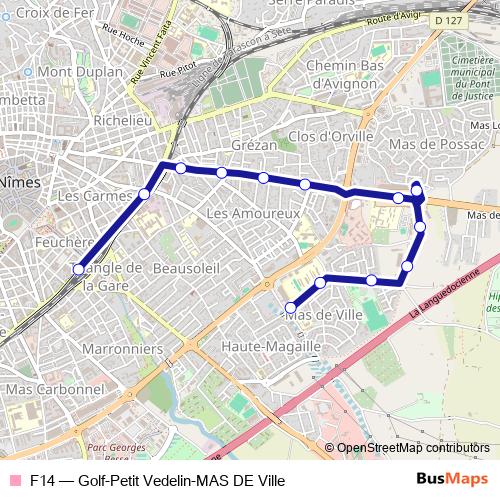 F14 bus Line Map