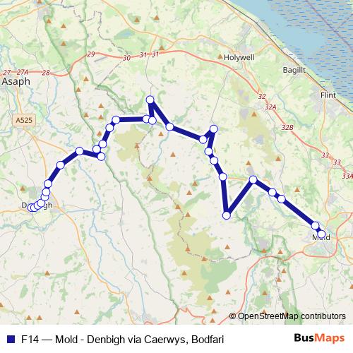 F14 bus Line Map