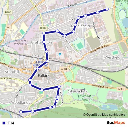 F14 bus Line Map
