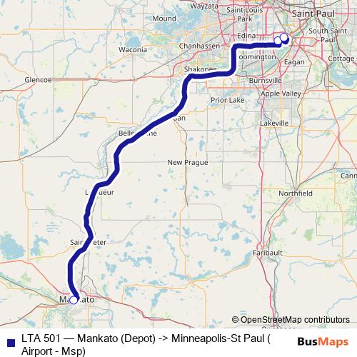 LTA 501 bus Line Map