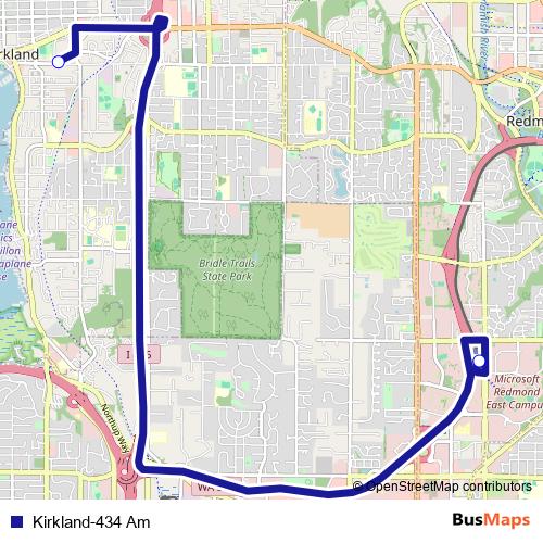 Kirkland-434 Am bus Line Map