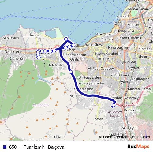 650 bus Line Map