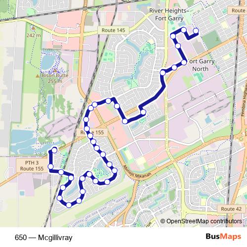 650 bus Line Map