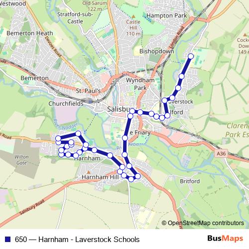 650 bus Line Map