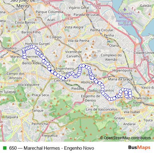 650 bus Line Map