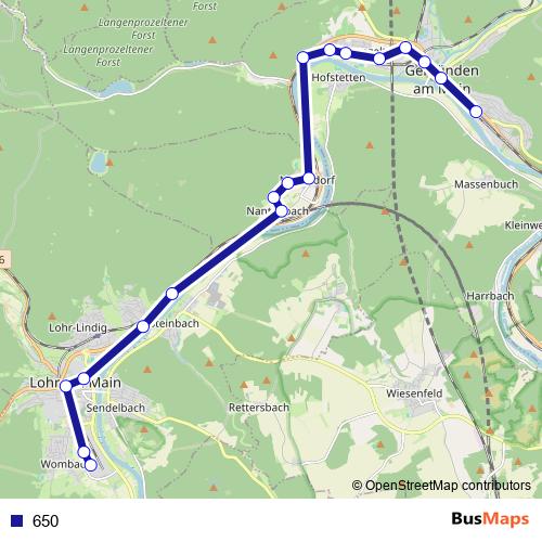 650 bus Line Map