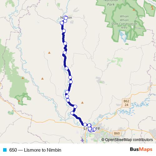 650 bus Line Map