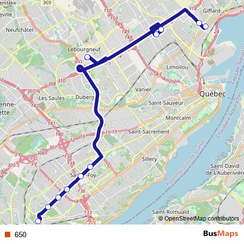 650 bus Line Map