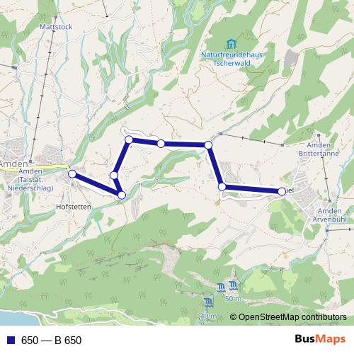 650 bus Line Map