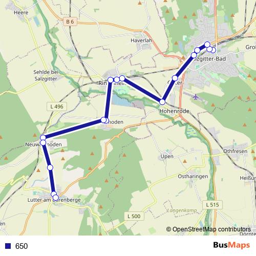 650 bus Line Map