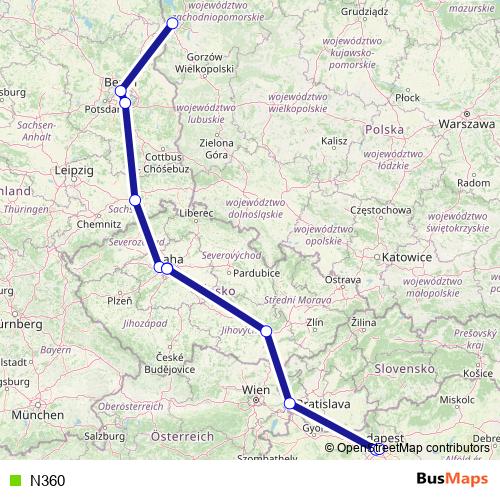 N360 bus Line Map