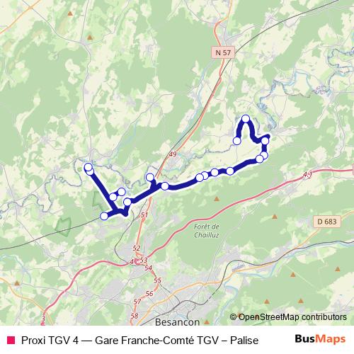 Proxi TGV 4 bus Line Map