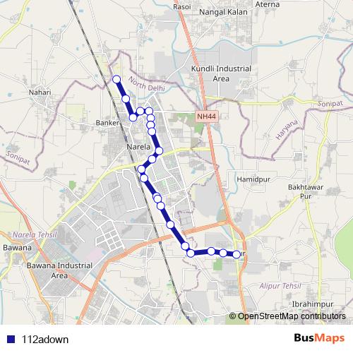 112adown bus Line Map