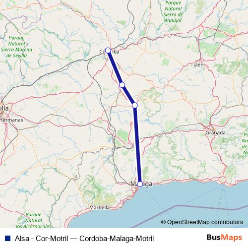 Alsa - Cor-Motril bus Line Map