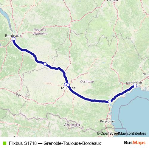 Flixbus S1718 bus Line Map