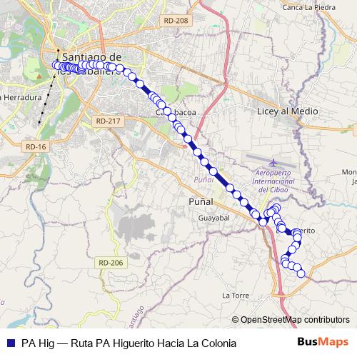 PA Hig bus Line Map