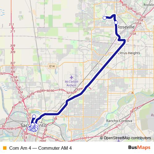 Com Am 4 bus Line Map