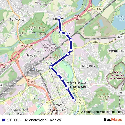 915113 bus Line Map