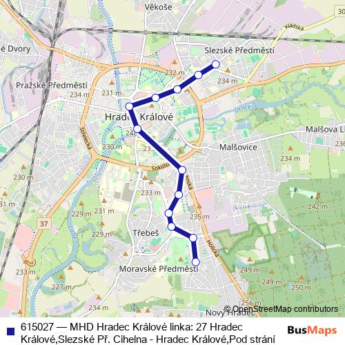 615027 trolleybus Line Map