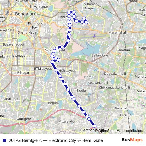 201-G Bemlg-Elc bus Line Map