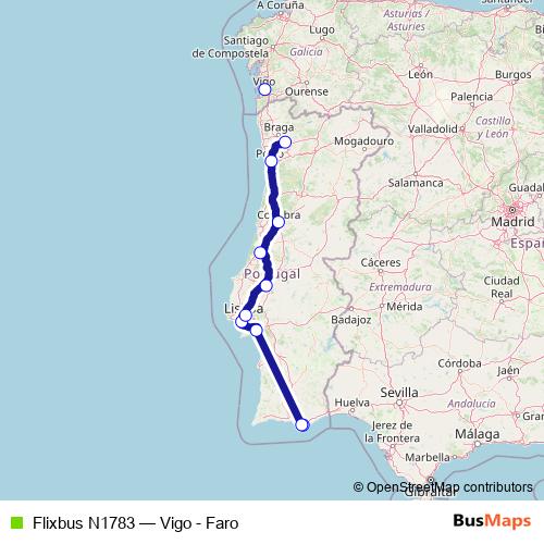 Flixbus N1783 bus Line Map