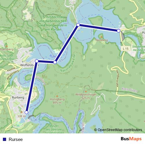 Rursee ferry Line Map