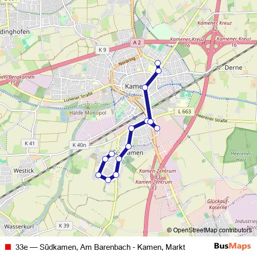 33e bus Line Map