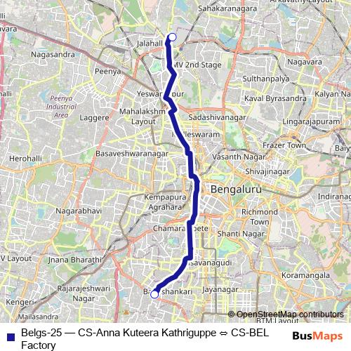Belgs-25 bus Line Map