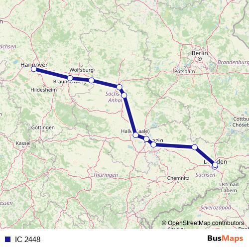 IC 2448 rail Line Map