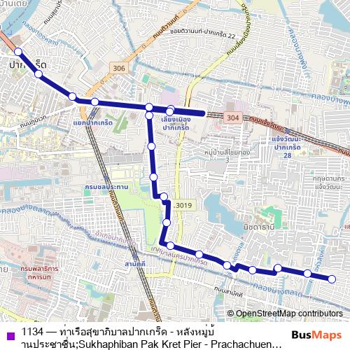 1134 bus Line Map