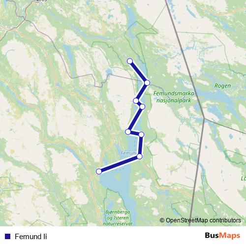 Femund Ii ferry Line Map