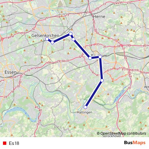 Es18 bus Line Map
